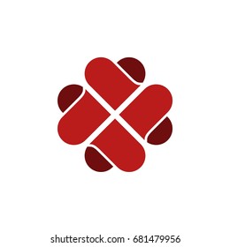 Red Love Heart Logo Template Illustration Design. Vector EPS 10.