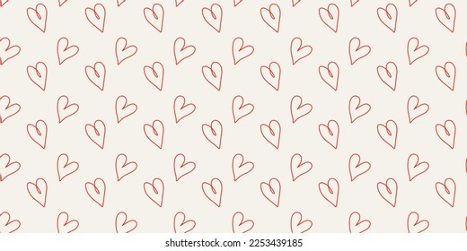 Rote Liebe Herz nahtlose Mustergrafik. rosafarbene Herzen, Hintergrunddruck. Valentinstag Feiertag-Hintergrund-Struktur. Valentinstag Hintergrund. Vektor EPS10