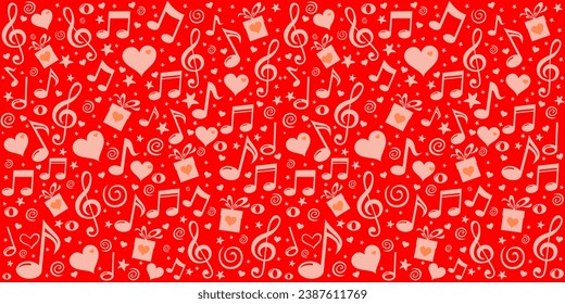 Red love heart seamless pattern illustration. Cute romantic pink hearts background print. Valentine's day holiday backdrop texture, romantic wedding design. I love you! Valentine's Day. 14 february. 