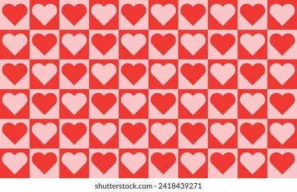 Red Love Heart Seamless Pattern: Romantic Valentine's Day Illustration