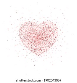 Red Love Heart Form Abstrakter Glitter Dots Valentinstag