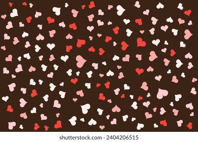 Red love heart shape abstract seamless trendy pattern for happy valentines day