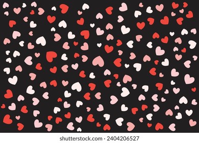 Forma de corazón de amor rojo abstracto patrón de moda sin costuras para feliz día de San Valentín