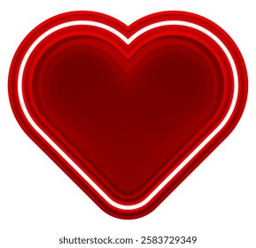Red love heart shape light neon sign