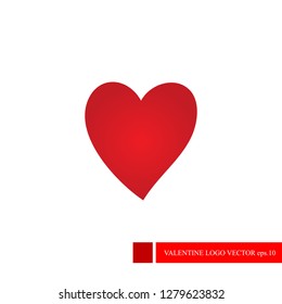 red love heart valentine design logo