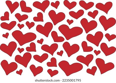 red love heart with white background vector