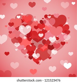 Red love hearts