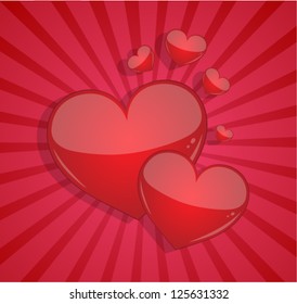 Red love hearts