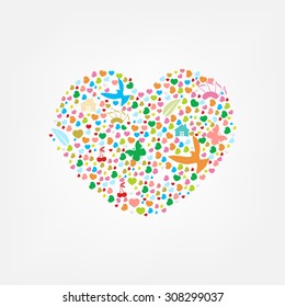 Red love hearts