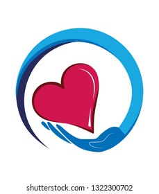 red love heat and hand vector concept