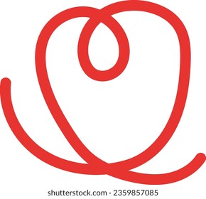Red love icon design on white background. Logo illustration for business purposes. A logo is the visual identity of an entity that has certain criteria such as shape, philosophy and color