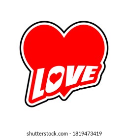 red love icon logo simple vector