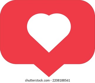 red love icon. a simple flat vector design.