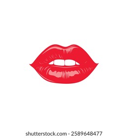 Red Love Kiss Icon Design