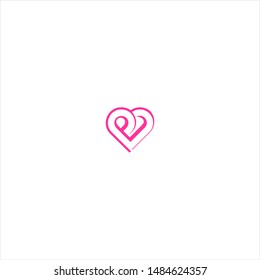  red love letter logo design