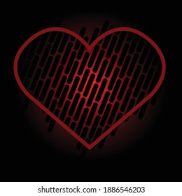 red love line symbol logo wallpaper concept on black background vector