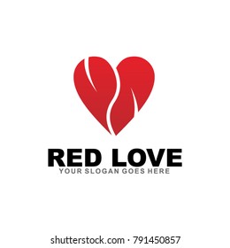 red love logo design vector icon