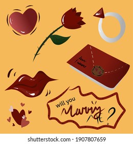 Red love Package Illustration ist fertig
