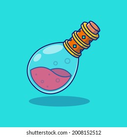 Red love potion bottle illustration design Premium isolated object design concept
