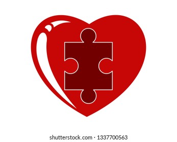 the red love puzzle game icon for happy time gaming with your phone
