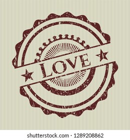 Red Love rubber grunge texture seal
