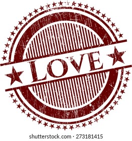 Red love rubber stamp