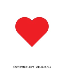 Red love symbol. red heart isolated on white. for poster, card, banner valentine day, wedding. Print for tee, t-shirt.