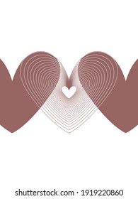 Red love symbol in line art and minimalistic.Love vector illustration