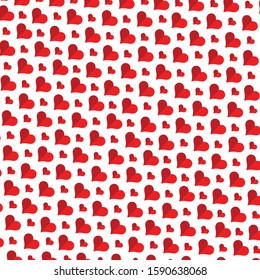 Red Love symbol pattern with white background color