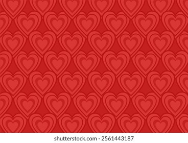 Red love symbol texture. Seamless background with symbols of love, valentine, heart