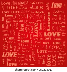 Red Love text background 