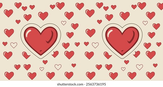 Red Love Valentine's Day Seamless Pattern