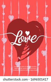 vector de amor rojo con forma cardíaca