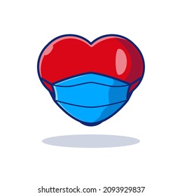 red love vector illustration design with mask