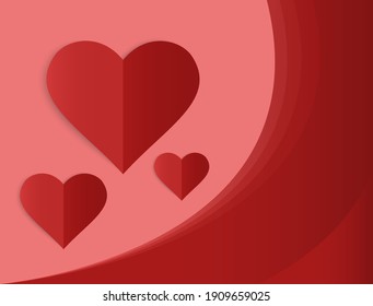 Red love wallpaper with shadows and heaps of color gradations