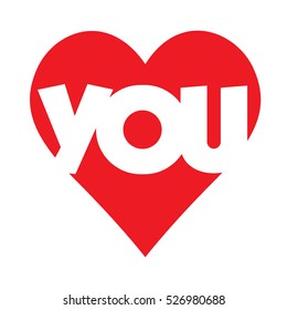 Red I love you, Heart Icon Vector. Love symbol. Valentine's Day sign, emblem isolated on white background , Flat style for graphic and web design, logo. EPS8 pictogram
