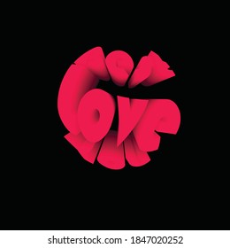 Red Lover Circle smooth blending out of dark background