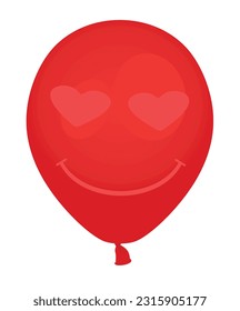 Red  loving emoticon balloon. vector