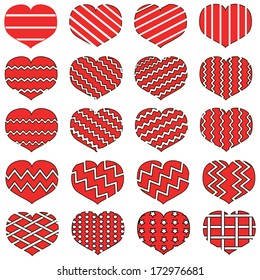Red loving heart icons