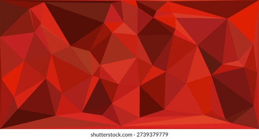 Red Low Poly Abstract Background – Modern Geometric Polygon Vector Texture