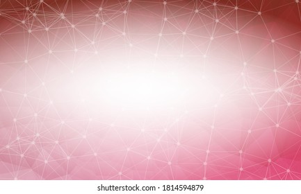 Red low poly background. Polygonal design pattern. Bright mosaic modern geometric design, Creative Design Templates. Connected lines with dots.