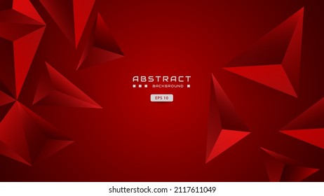 roter Low-Poly-Banner-Hintergrund, 3D abstrakter geometrischer, abgerundeter Dreiecksstil. Vektorgrafik-Design-Hintergrund-Vorlage.