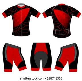 Red low poly on t-shirt vector design cycling vest on a white background