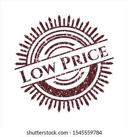 Red Low Price distressed grunge stamp