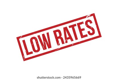 Red Low Rates Rubber Stamp Seal Vector
