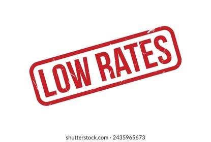 Red Low Rates Rubber Stamp Seal Vector