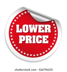 Red Lower Price Sticker With Metal Peel