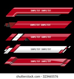 red lower third banner bar screen broadcast - vector illustration