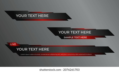 red lower third news bar vector illustration background. abstract futuristic modern banner bar screen broadcast