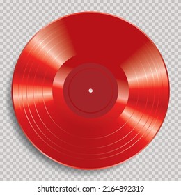 red LP vinyl record with blank red label